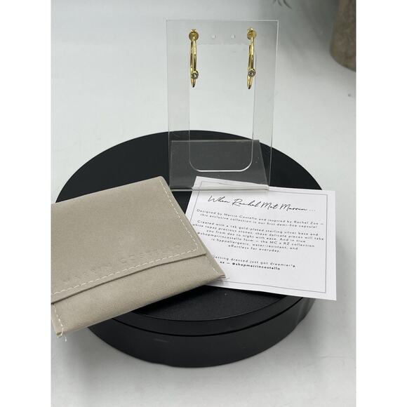 Marrin Costello Curateur 14k Gold Plated Sterling Silver Topaz Hoop Earrings - Picture 1 of 10